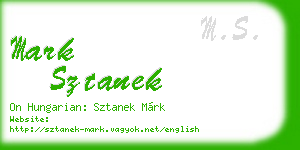 mark sztanek business card